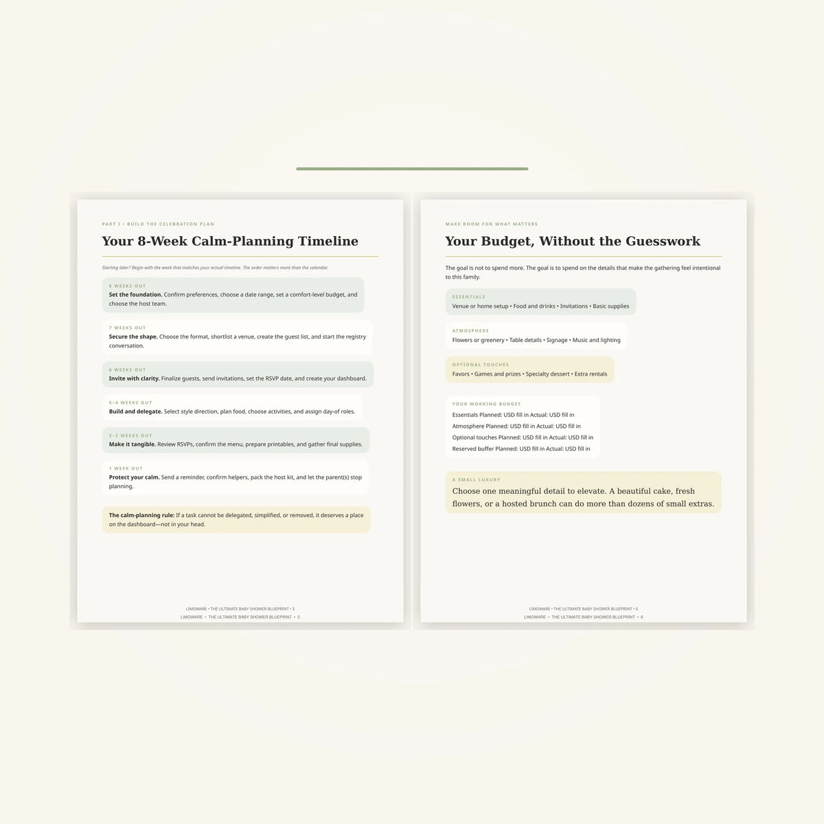 The Ultimate Baby Shower Blueprint by CalmCradle